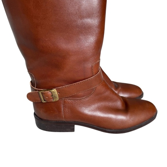 Vintage Etienne Aigner Womens Riding Boot Sz 7.5 Brown Leather Equestrian Preppy - Picture 2 of 14
